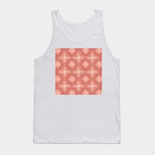 Boho Natural Collection Boho Aesthetic Star Pattern in Pastel and Clay Pinks Tank Top